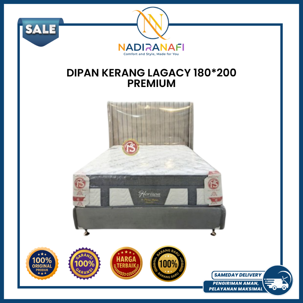 NADIRANAFI Dipan Kerang Legacy Rangka Tempat Tidur Minimalis Mewah 180x200 King Size Premium