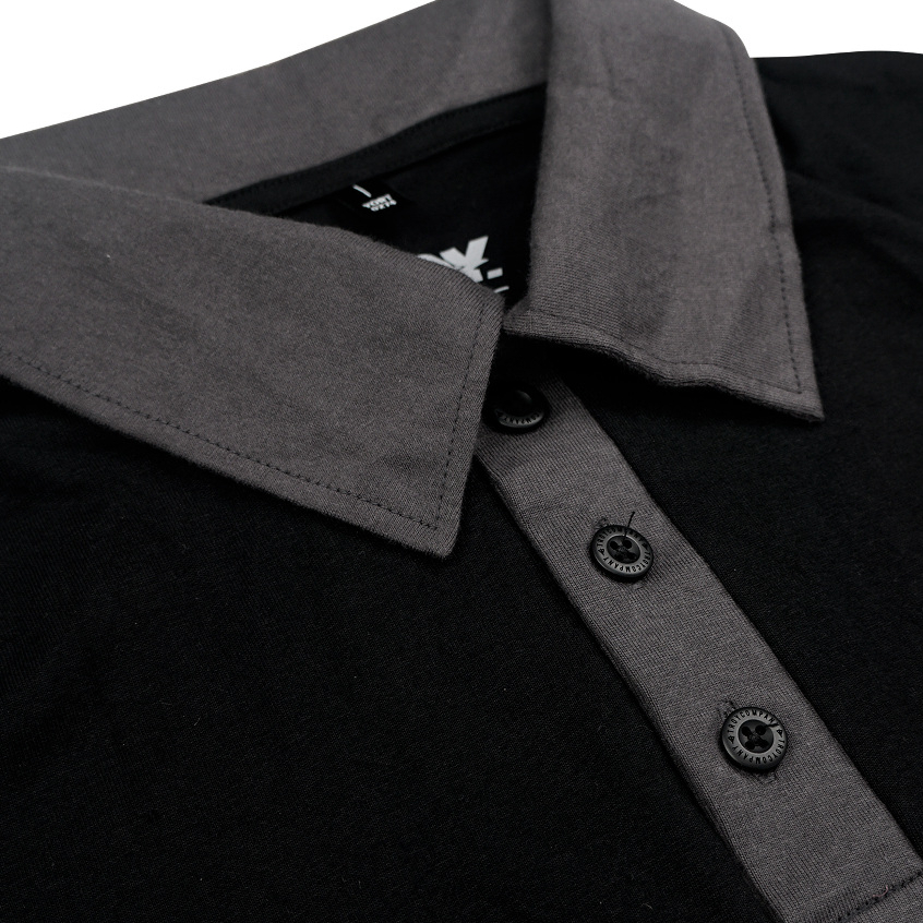 Troy Company Wangky Polo Shirt Black Grey Moth - Kaos Polo Hitam Abu WKD 3126