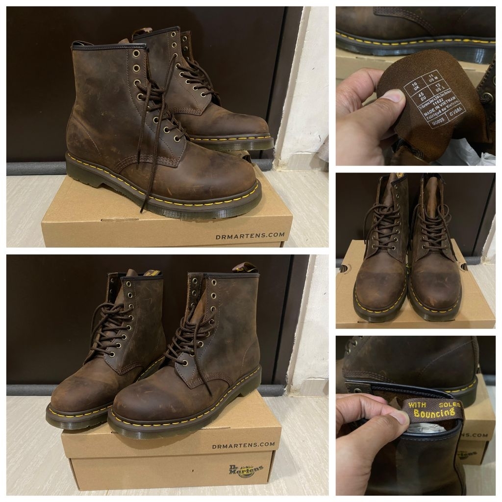 original Dr martens docmart Seri 1460 dark brown Bnwb size 45