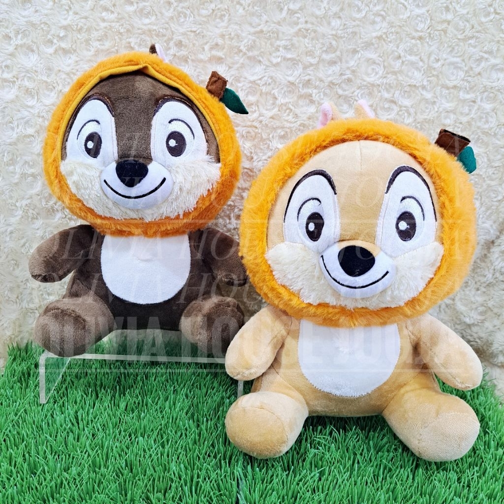 Boneka Chip Dale Topi Jeruk Boneka Chipmunk Chip and Dale Bordir