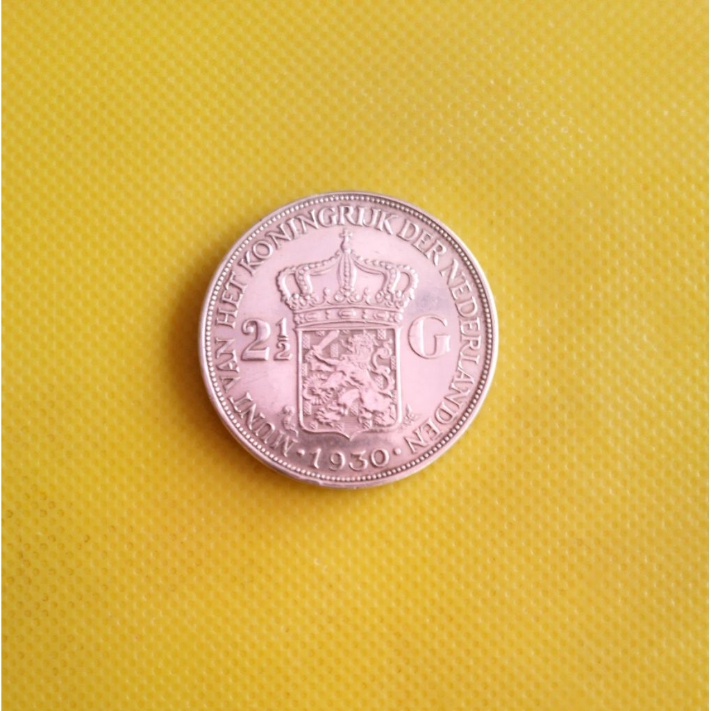 koin perak 2.5 gulden wilhemina