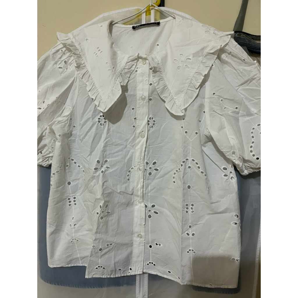 zara blouse white