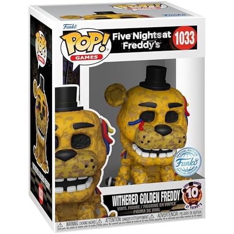 Funko Pop Games: Five Nights at Freddy's (FNAF) - Withered Golden Freddy Exclusive Vinyl Figure