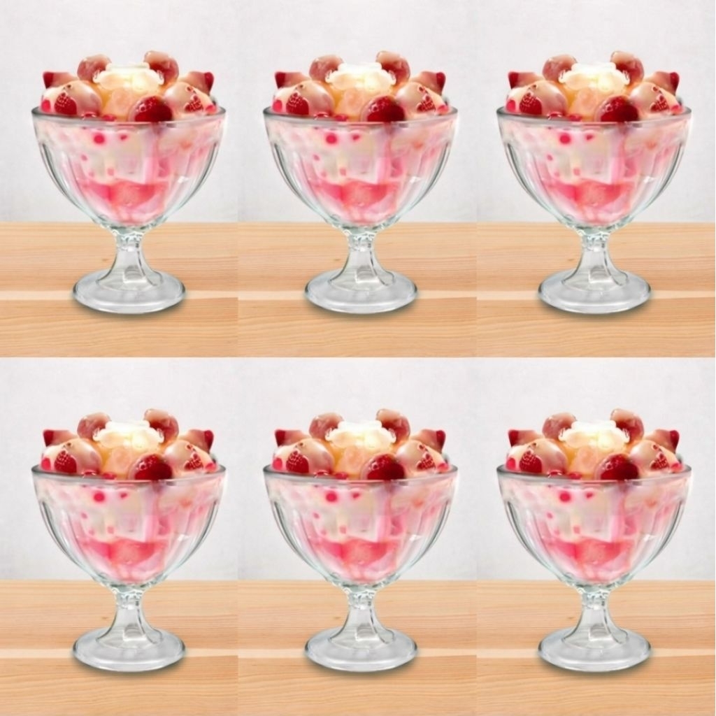 1 Set 6 Pcs Gelas Es/Gelas Ice Cream/Gelas Es Campur/Gelas Kaca