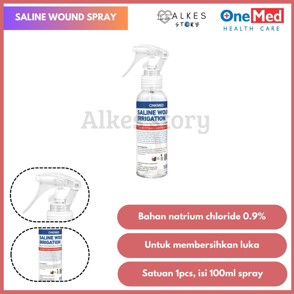ONEMED-ALKESSTORY Saline Wound Irrigation Spray 100Ml(Nacl 0.9%) Cuci Luka