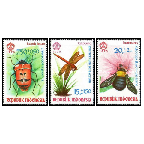 Perangko Filateli Indonesia 1970 Insects