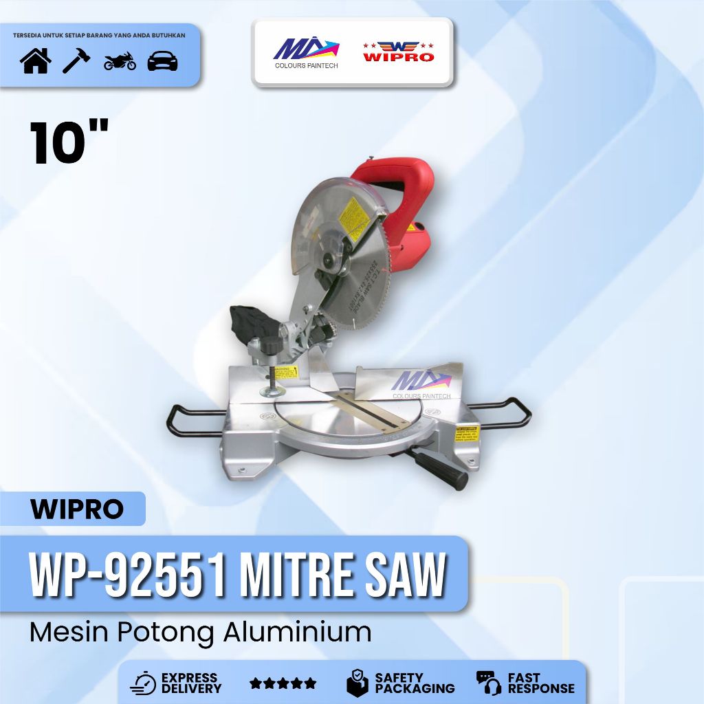 Mitter Saw 10" WIPRO WP92551 / Gergaji Pigora Miter saw 10 Inch WP 92551 - Mesin Mitre Saw WIPRO
