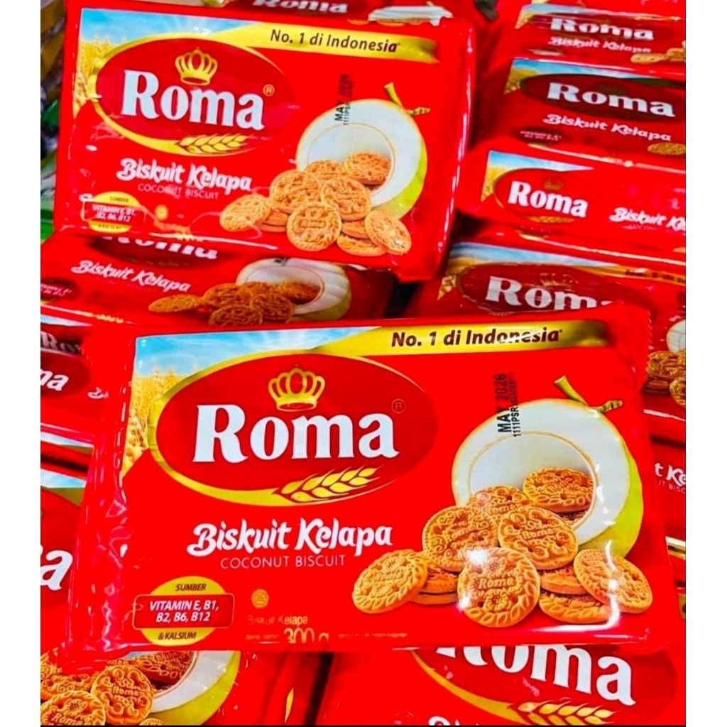 Biskuit Roma Kelapa 300g 1 dus isi 28 pcs