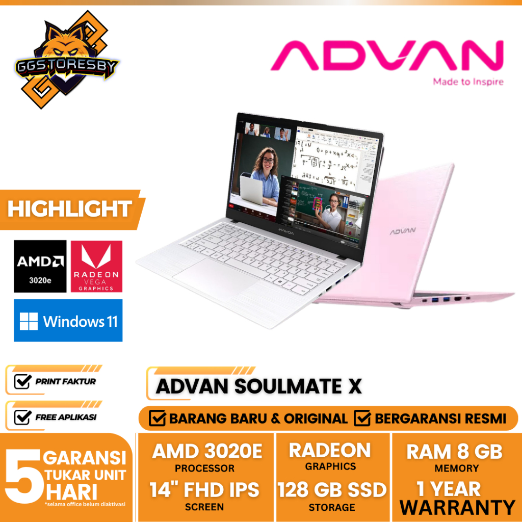 Advan Soulmate X AMD 3020E 8GB 128GB 14" FHD W11