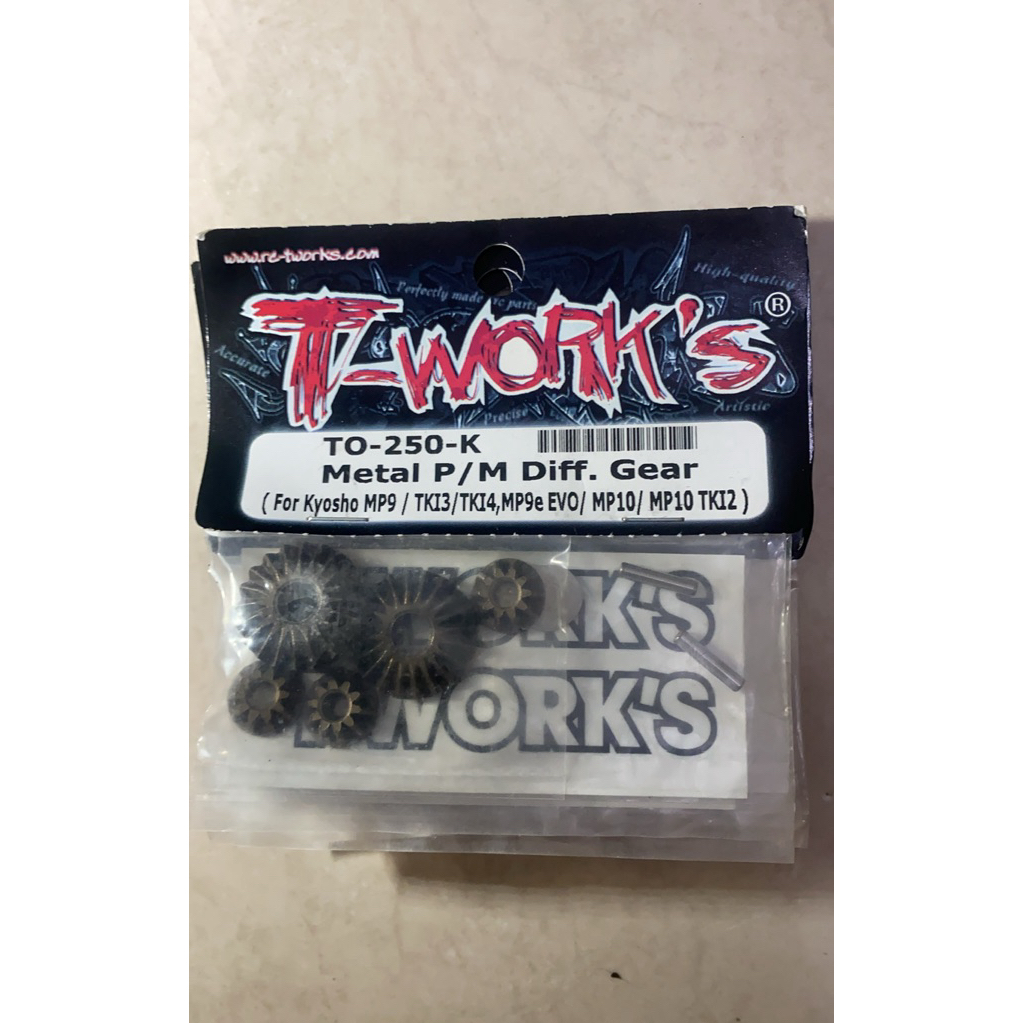 T-WORK's TO-250-K Metal P/M Diff. Gear (For Kyosho Mp9 / TKI3 / TKI4 / Mp9e Evo / Mp10 / Mp10 TKI2 )