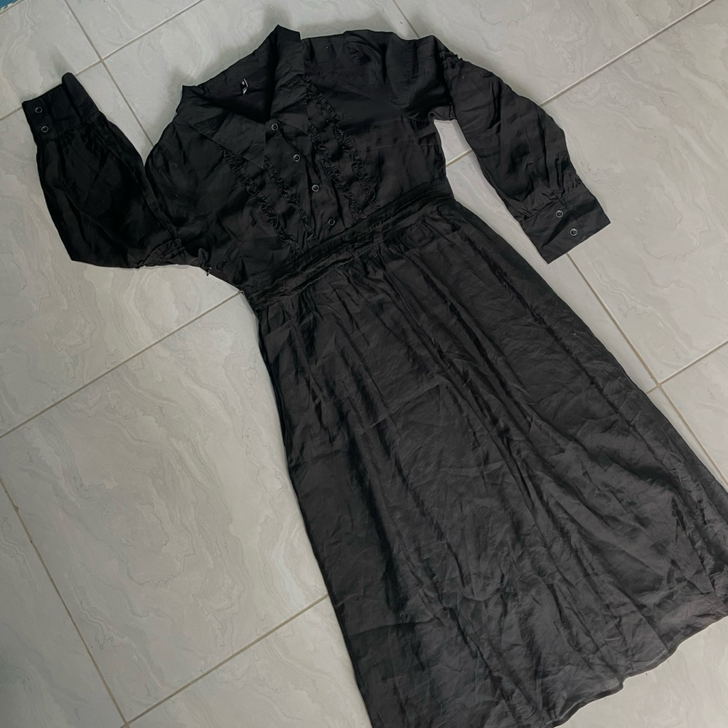 New Premium Atasan Dress Black Maxi Gamis Import