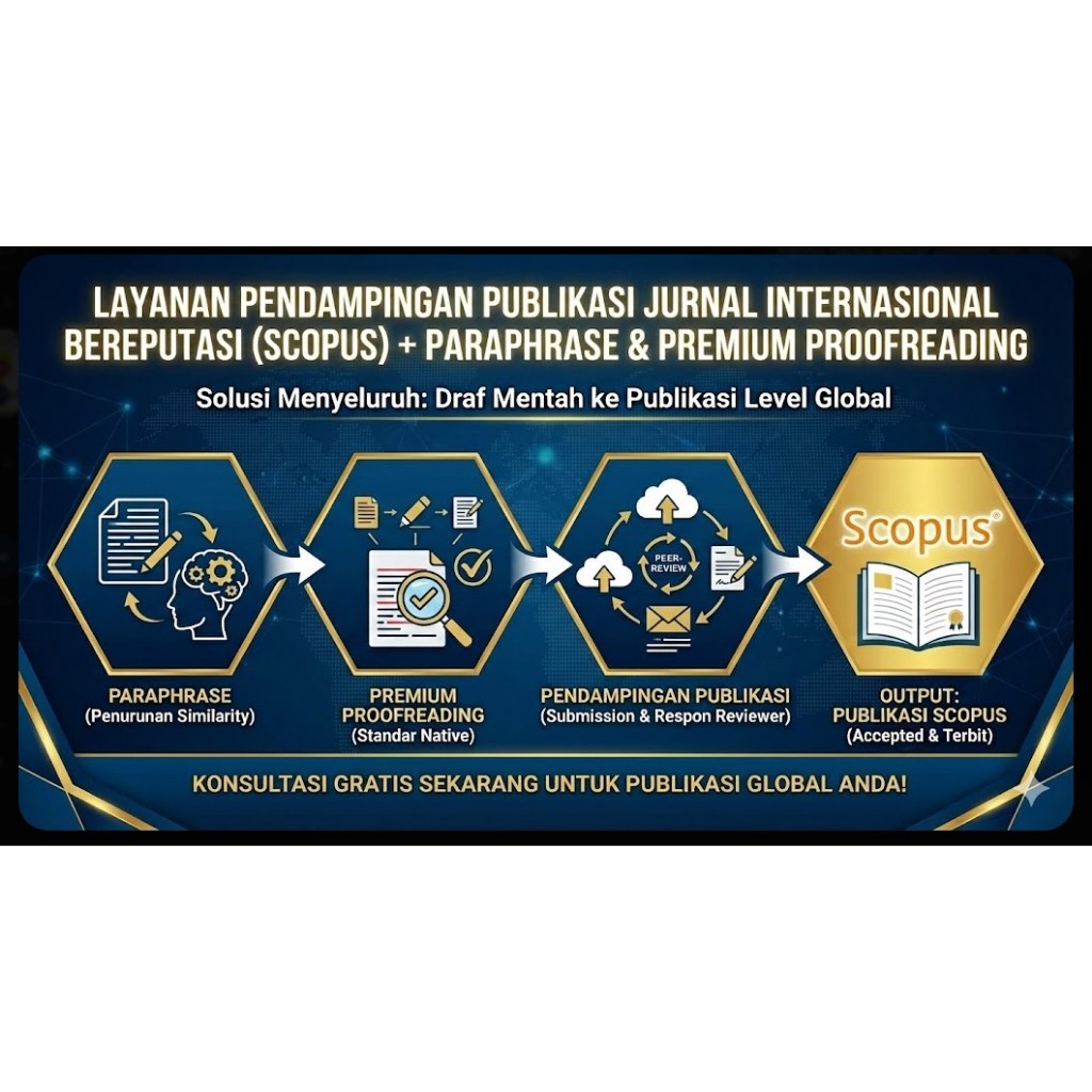 Layanan Pendampingan Publikasi Jurnal Internasional Bereputasi (Scopus) + Paraphrase & Premium Proof