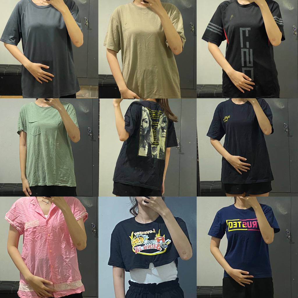 Feazzys Archive Kaos Lengan Pendek Pria & Wanita Polos Jersey, Marks & Spencer, H&M, Nevada, Wellbor