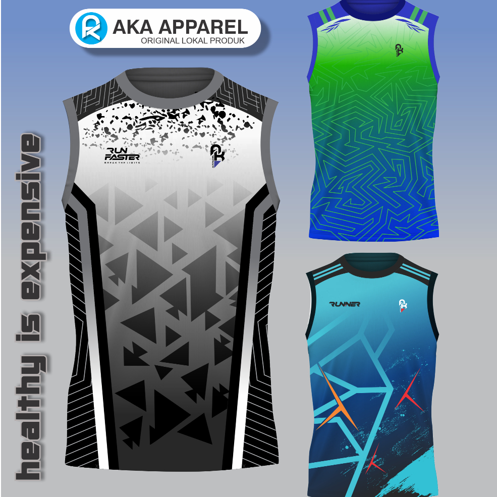 Jersey Singlet Olahraga COWOK CEWEK Kaos Running jalan santai sepak Bola Voly Badminton Basket Fitne