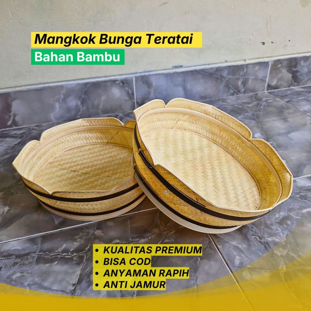 JOGJA WONDERFUL / Grosir Keranjang Bambu Model Teratai Wadah Buah Serbaguna untuk Hampers & Hantaran