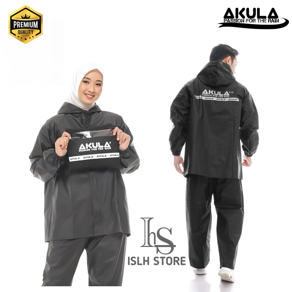 JAS HUJAN, RAINCOAT AKULA Pria Wanita Anti rembes kualitas Terbaik BY AKULA bahan tebal