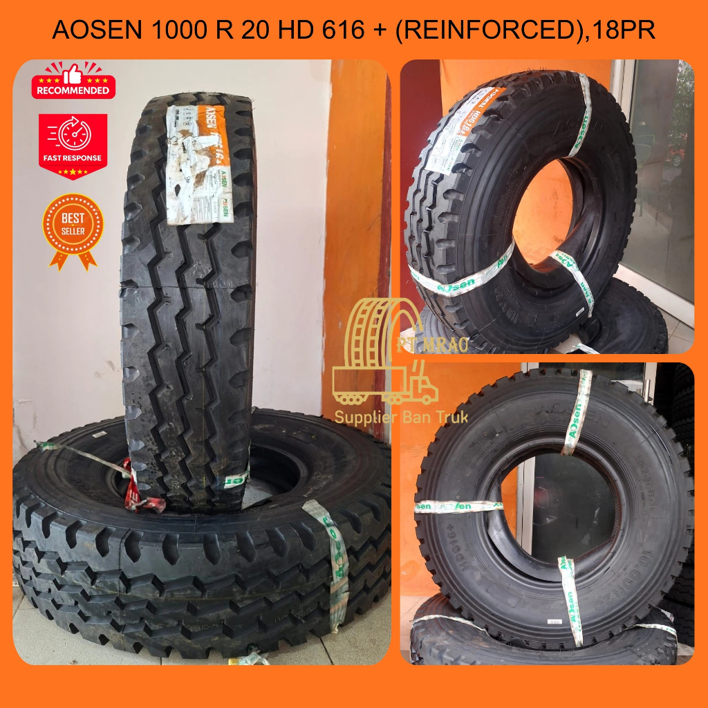BAN KAWAT AOSEN 1000 R 20 HD 616 + (REINFORCED) SET (KOMPLIT) 18 PR