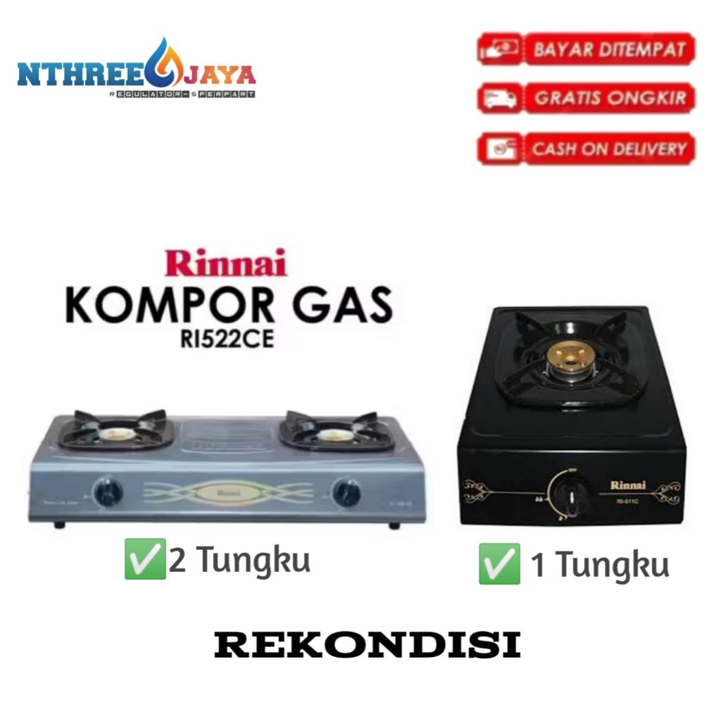 Kompor Rinnai Rekondisi 2Tungku/1tungku