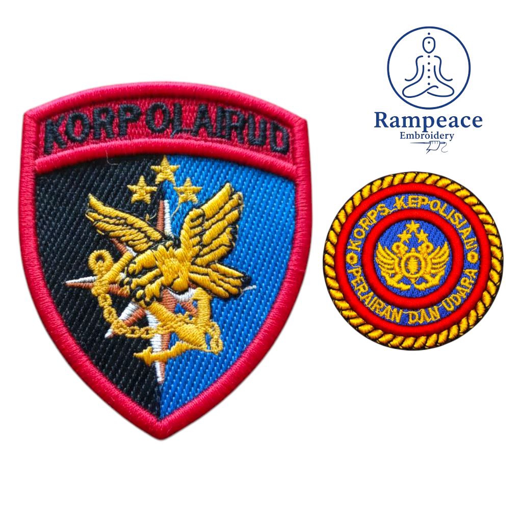 Atribut Polri Korps Polairud Dan Roda Polairud Bordir Timbul