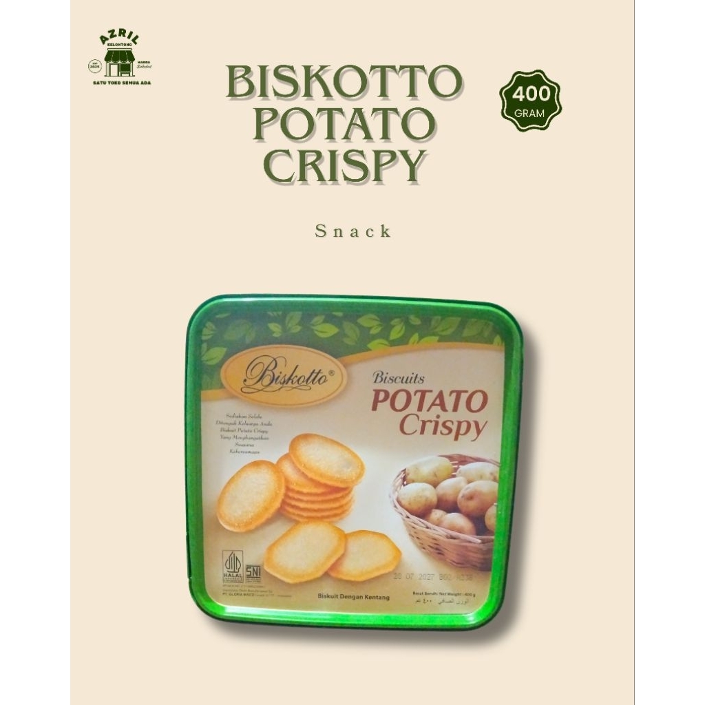 Biskotto Potato Crispy 400gr Toples | Biskuit Kentang Renyah