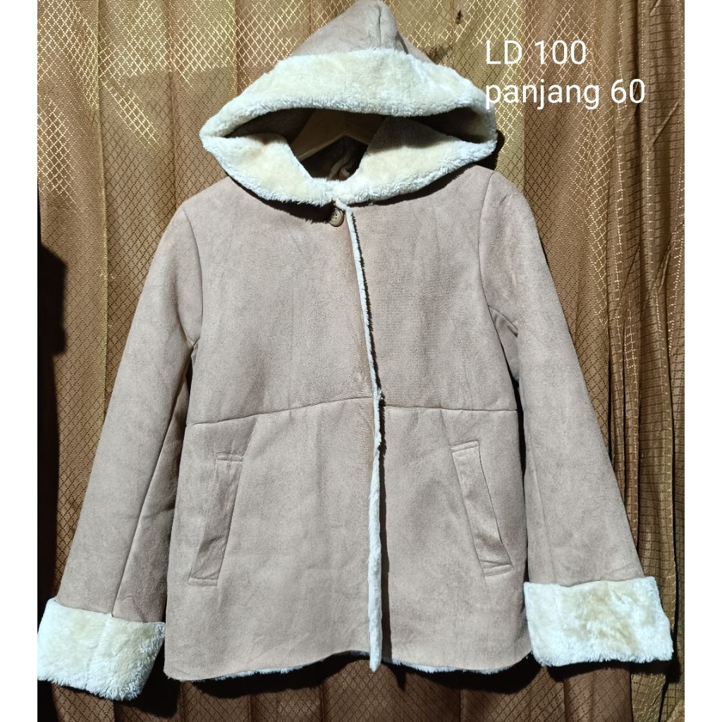 jaket vintage hoodie suede bulu jaket suede bulu coklat jaket winter bulu coklat jaket kulit suede b