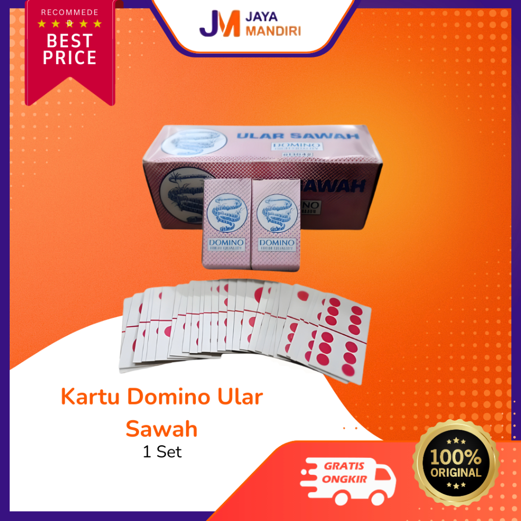 Kartu Domino Ular Sawah High Quality 1 Set – Domino Klasik Kertas Tebal Titik Merah
