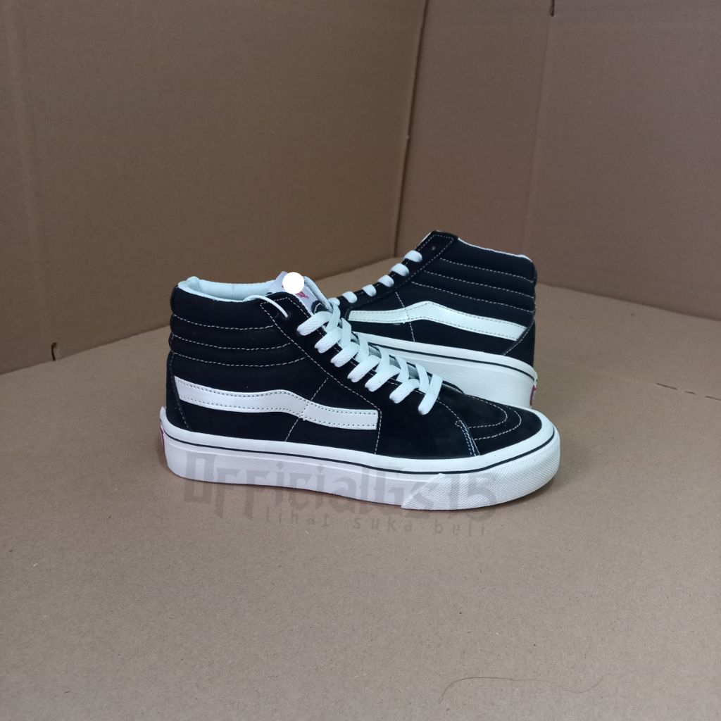 Gs15 Sepatu sneakers pria kasual sk tinggi hitam putih