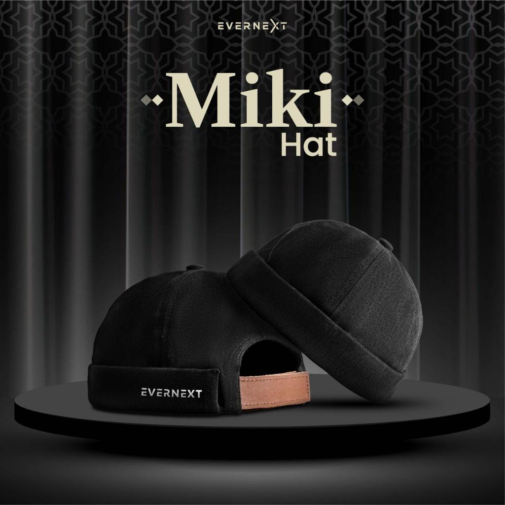Evernext - Miki Hat Peci Modern Pria Brimless Cap Topi Muslim Stylish Peci Pria Dewasa