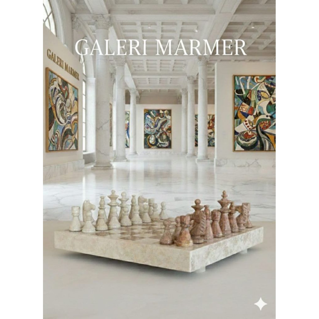 papan catur marmer premium