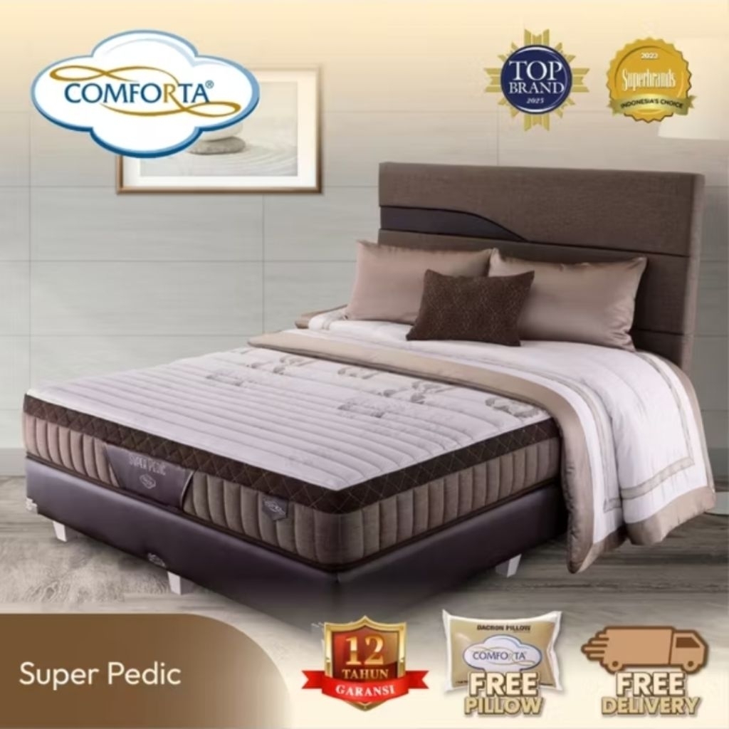 [COMFORTA_BANJARMASIN]SET SPRING BED COMFORTA SUPER PEDIC (TEBAL 28CM)