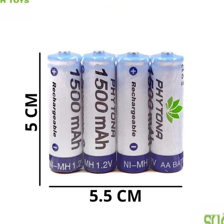 Baterai Cas AA Phytona 1500 mAh 1,2V/ Baterai charger AA ORIGINAL PHYTONA 1500mAH 1.2VOLT RECHARGEAB