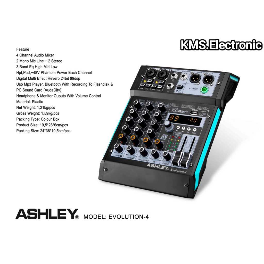 Mixer Audio Ashley Evolution 4 New / Mixer EVOLUTION 4 Original Ashley Model Terbaru