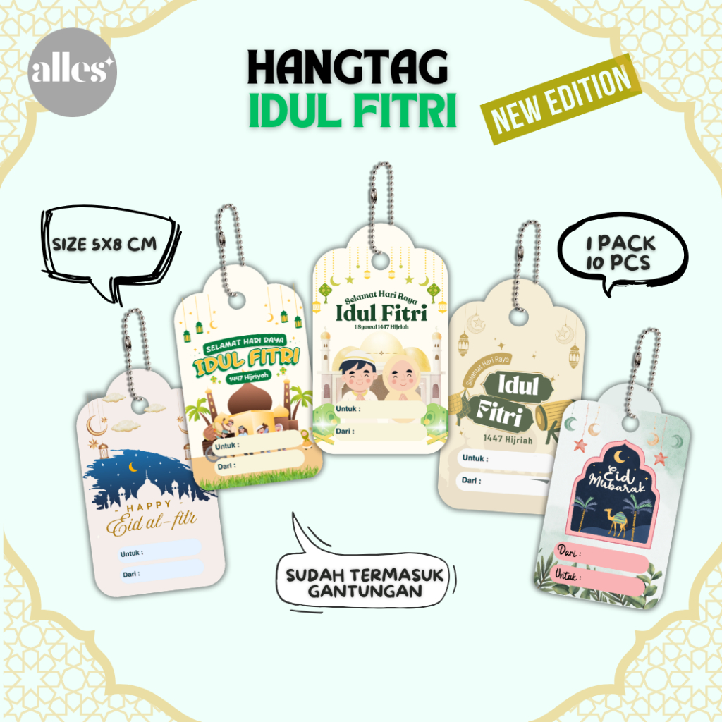 [10 PCS] HANG TAG SINGLE IDUL FITRI - TAG IDUL FITRI - IDUL FITRI TAG - IDUL FITRI HAMPERS
