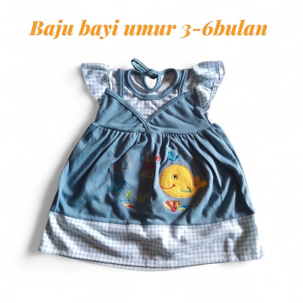 baju bayi perempuan umur 3-6bulan
