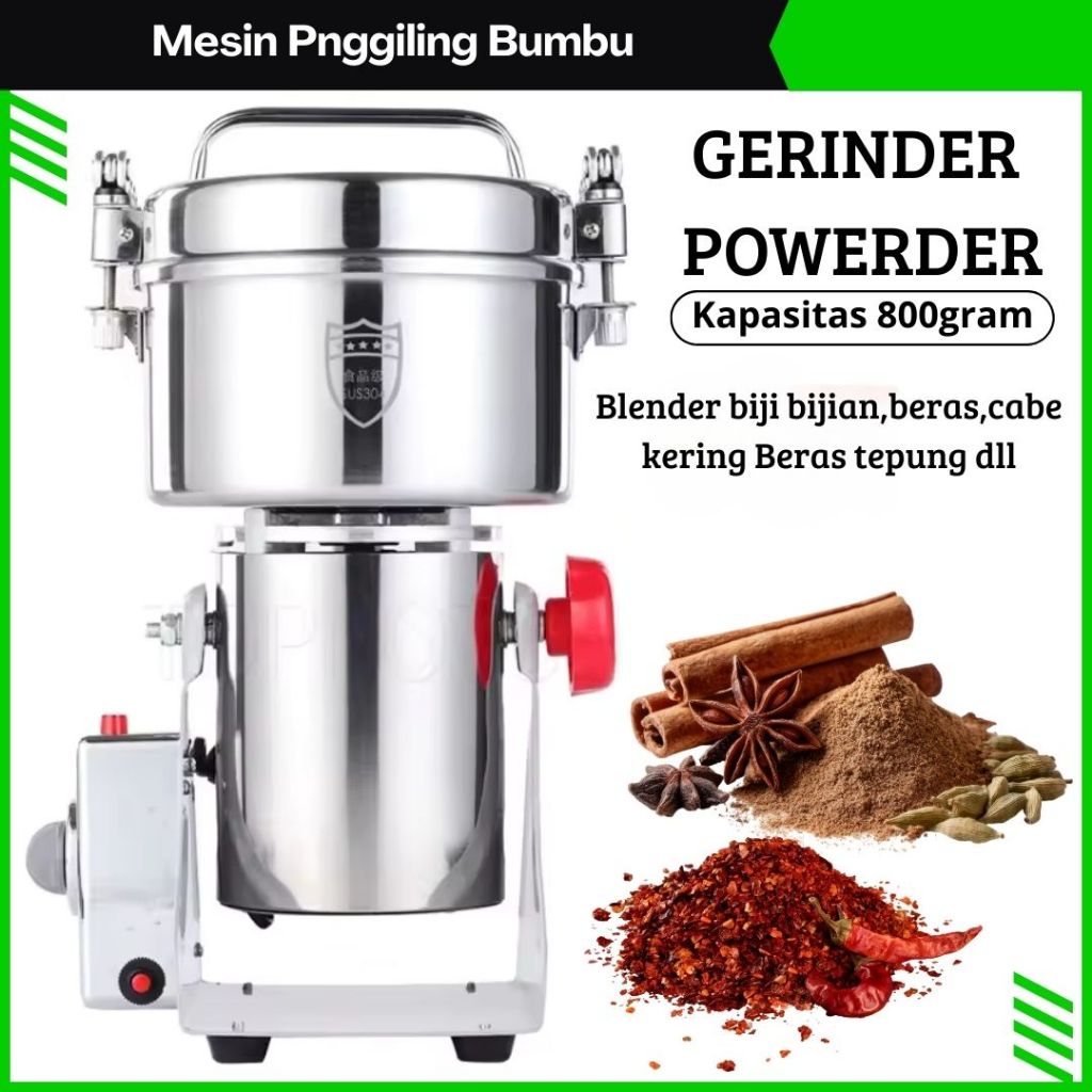 Mesin Gerinder Giling Bumbu Rempah Penepung Mesin Penggiling Listrik Penggiling Tepung Mesin Giling 