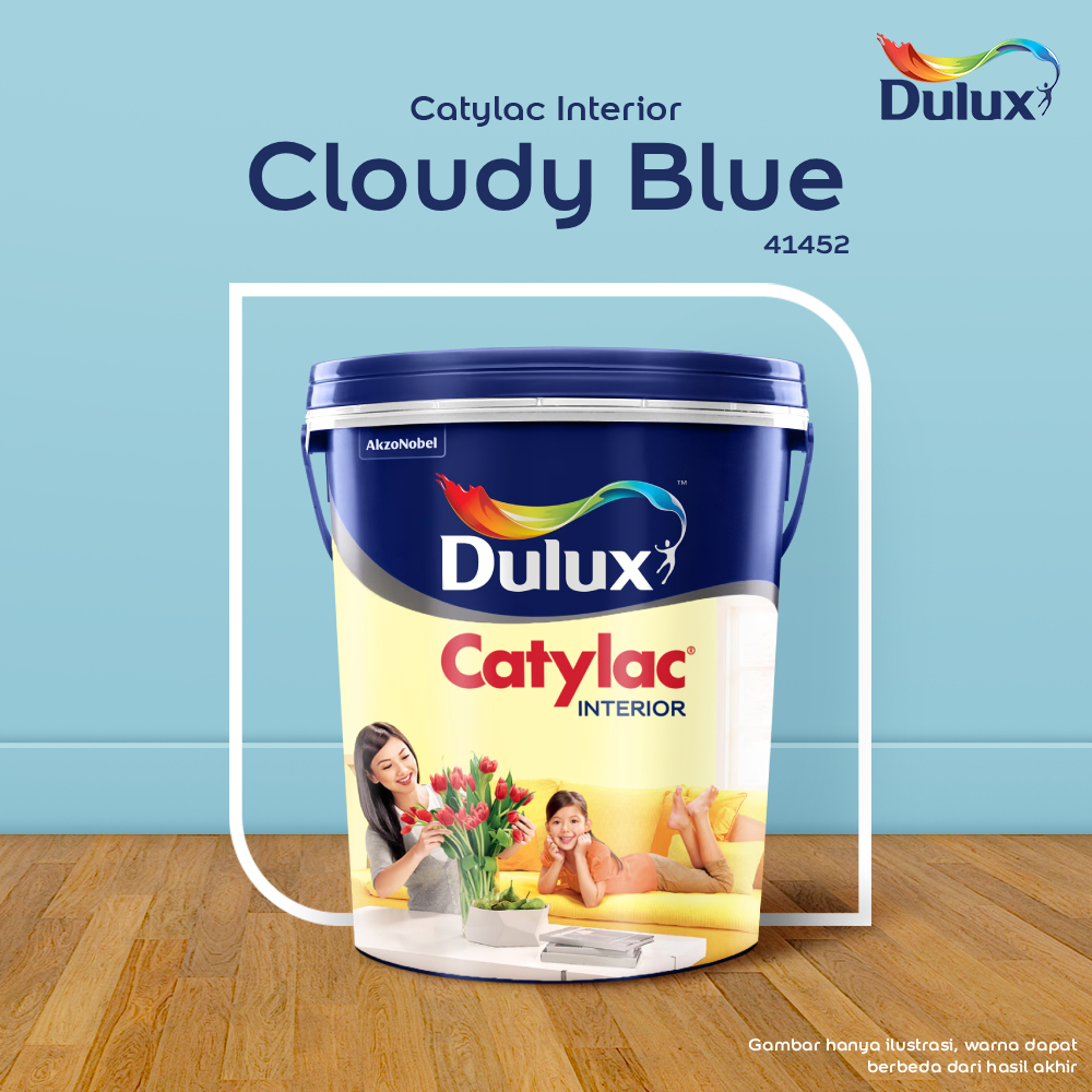 CAT TEMBOK CLOUDY BLUE DULUX CATYLAC INTERIOR - 5 KG CAT CLOUDY BLUE 41452 CAT TEMBOK DULUX CATYLAC