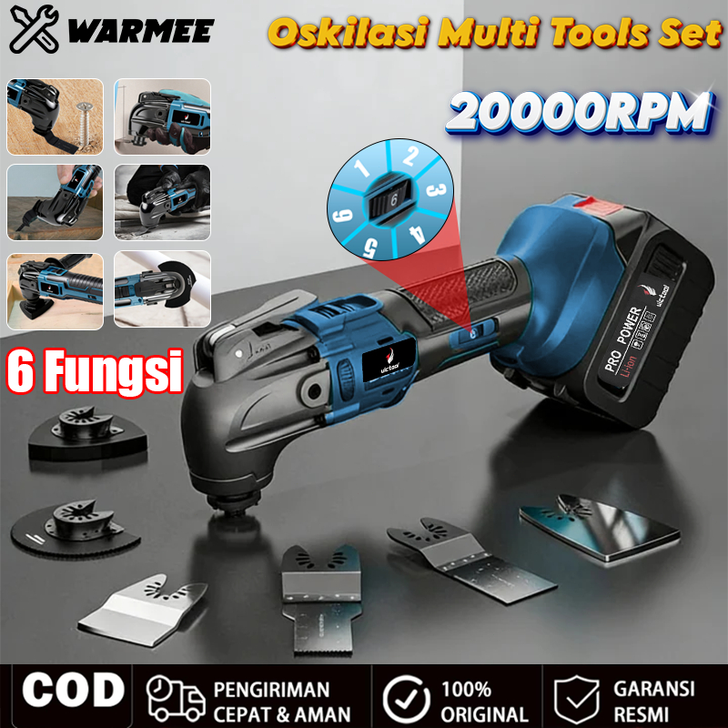 WARMEE Multi Cutter Oskilasi Alat Gergaji Cordless 1700W Mesin Oskilasi Multi Gerinda Alat