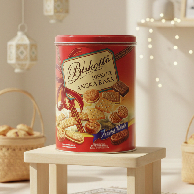 Biskuit Lebaran / Biskuit Kaleng Aneka Rasa / Biskotto Aneka Rasa 600gr