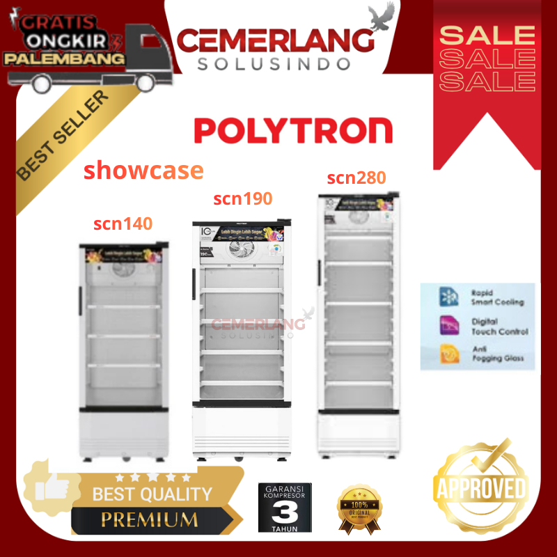 Showcase Cooler Polytron SCN140 / SCN180 / SCN230 Kulkas Lemari Display Cooler Polytron