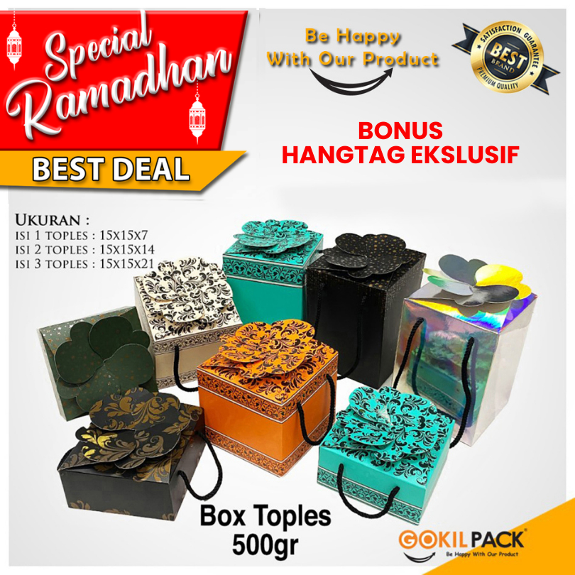 GOKILPACK - Clover Box Hologram - Wadah Toples Hologram Mewah - All Variant Clover