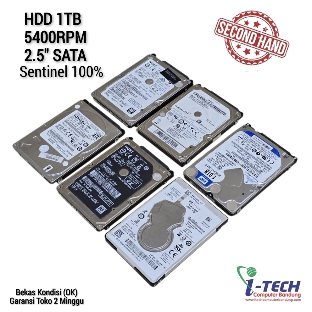 Hardisk Laptop 2.5Inch  Sata 1TB | Hardisk PC / Cctv 1TB 2TB 3.5 7200Rpm BEKAS