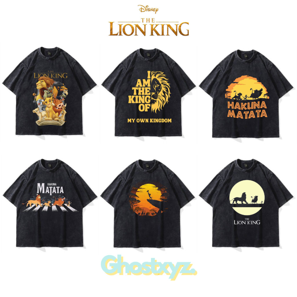 Ghostxyz T-Shirt The Lion King Wash Oversize Vintage Tee Baju Kaos