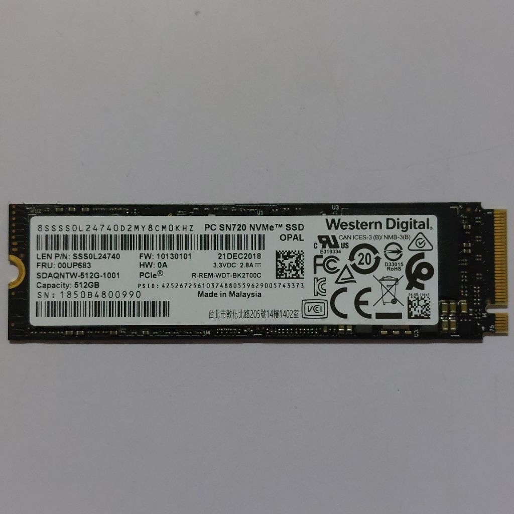 SSD M.2 NVME 2280 512 GB WD WESTERN DIGITAL PC SN720