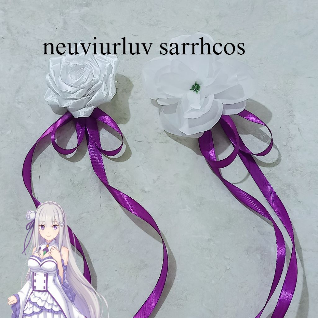 (acc cosplay) Jepit Rambut Pita Emilia ReZero I Acc Emilia ReZero Cosplay