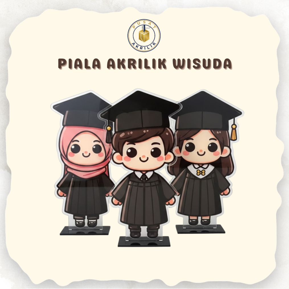 Piala Wisuda (Wisuda AI 002) [PRINT UV] Piala Wisuda Almamater Hitam Kado Wisuda Piala Wisuda Anak T