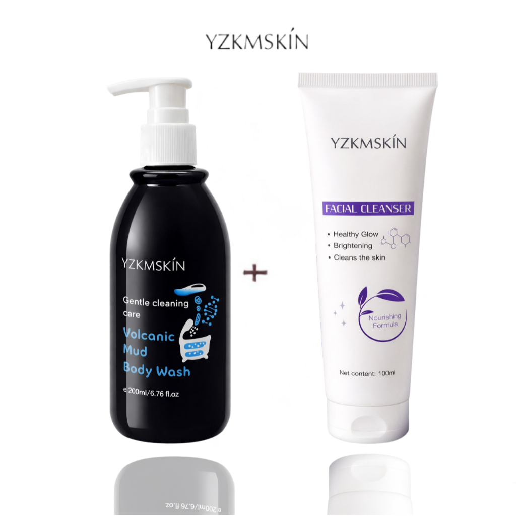 YZKMSKIN - 2 IN 1 Sabun Mandi Volcanic Body Wash + Facial Wash  Cleanser