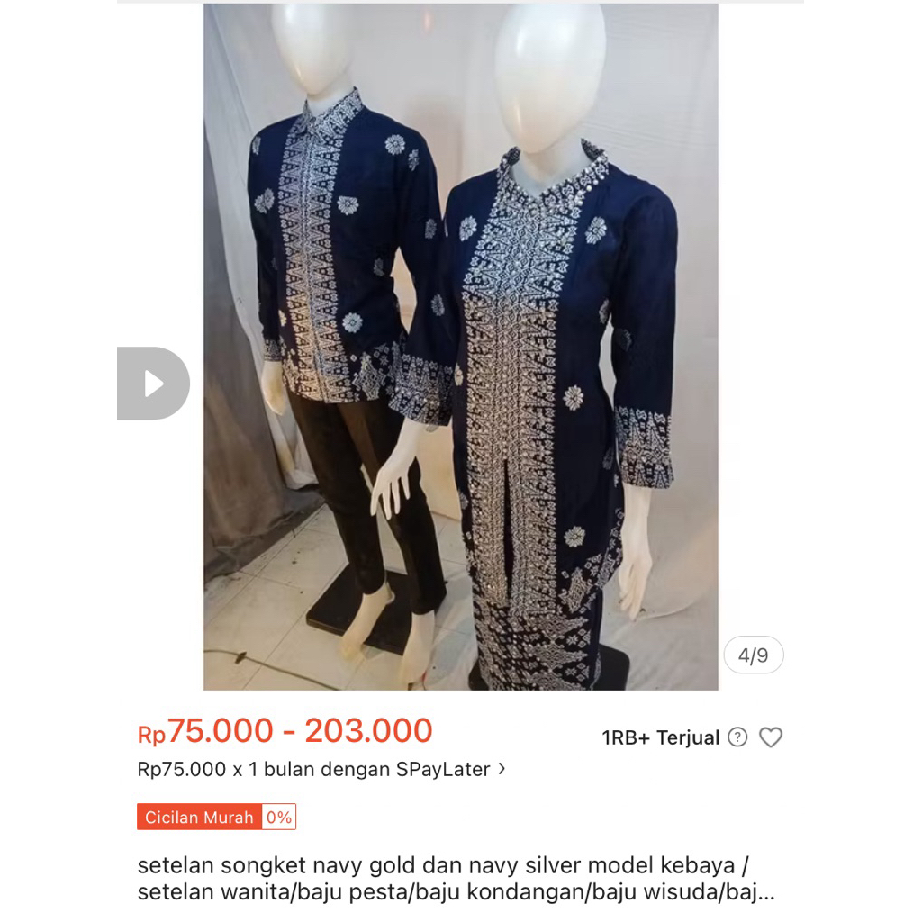 [PRELOVED] Baju Setelan Kondangan Wanita Navy Silver