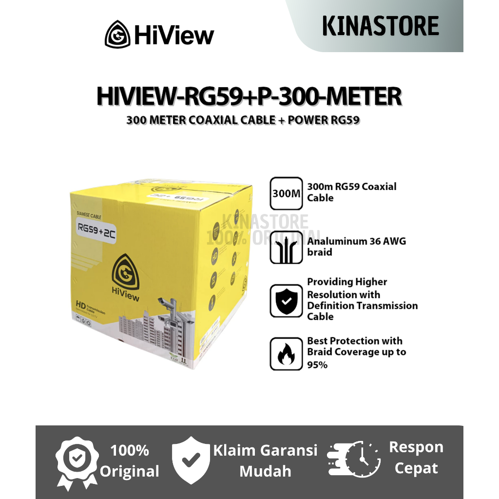 3.3 SALE HIVIEW RG59+P 300M COAXIAL CABLE Outdoor CCTV