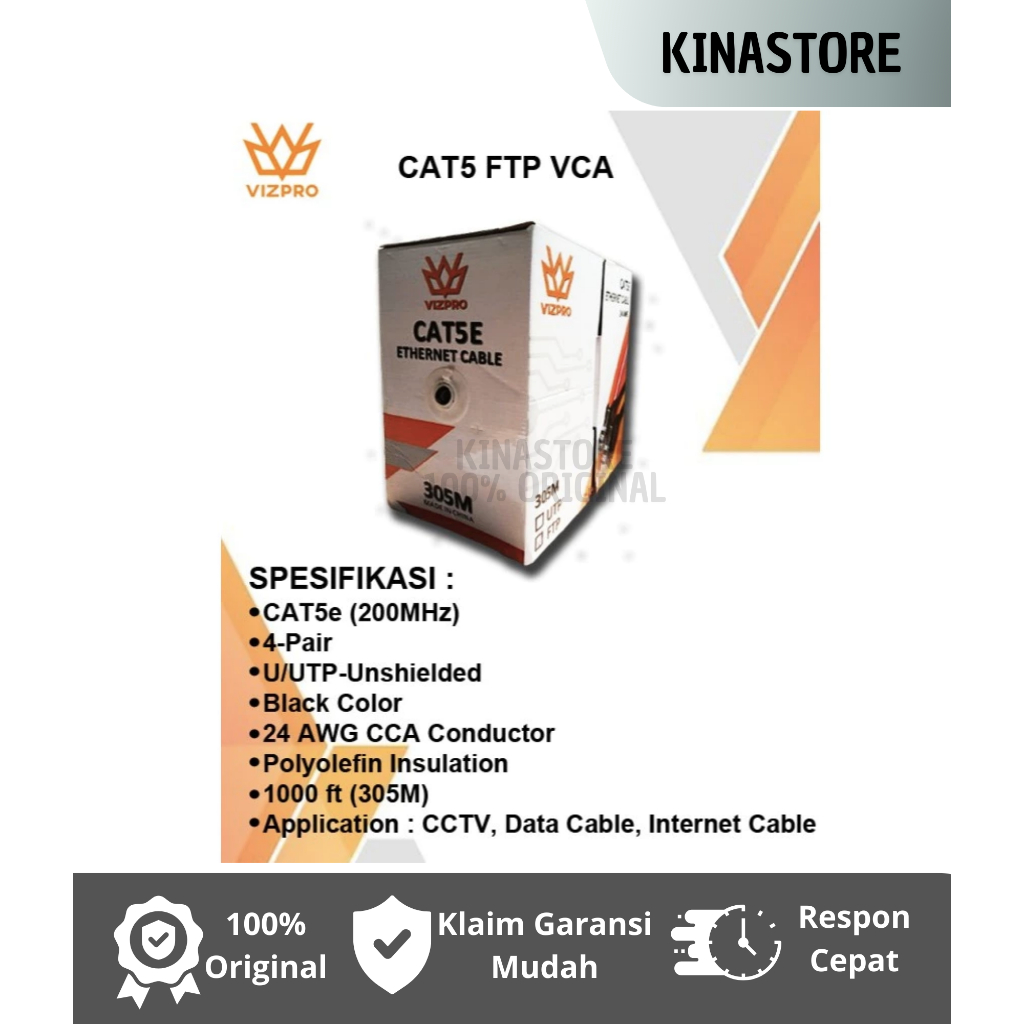 VIZPRO Kabel UTP CAT 5E 305 Meter