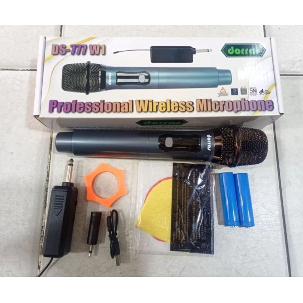 Mic Wireless Dorras DS 777 W1 Single Microphone Portable - Jangkauan 10 Meter Rechargeable Type C